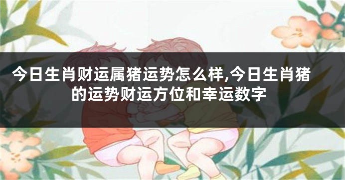 今日生肖财运属猪运势怎么样,今日生肖猪的运势财运方位和幸运数字
