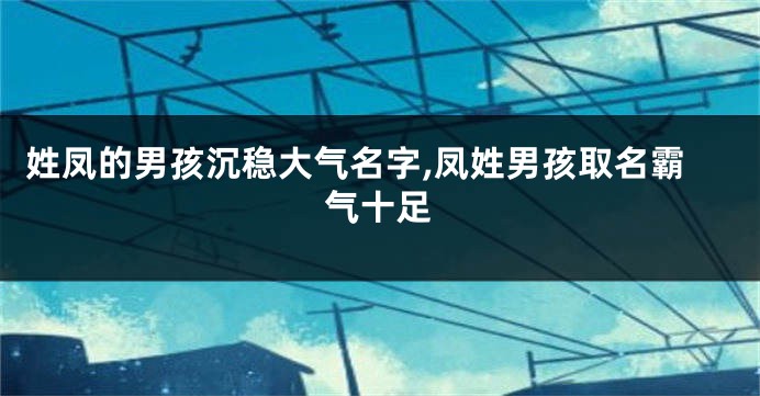 姓凤的男孩沉稳大气名字,凤姓男孩取名霸气十足