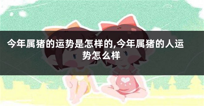 今年属猪的运势是怎样的,今年属猪的人运势怎么样
