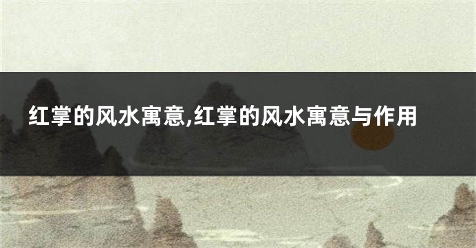 红掌的风水寓意,红掌的风水寓意与作用