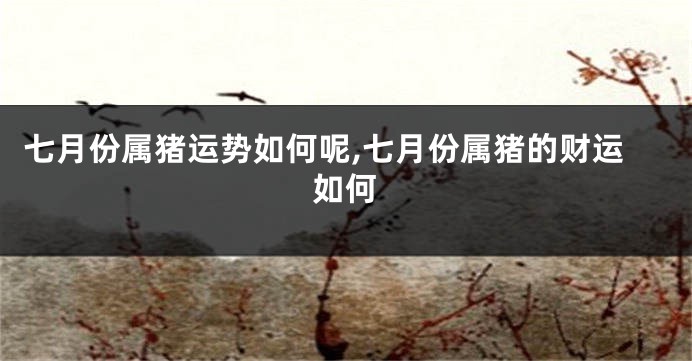 七月份属猪运势如何呢,七月份属猪的财运如何