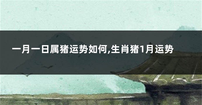 一月一日属猪运势如何,生肖猪1月运势