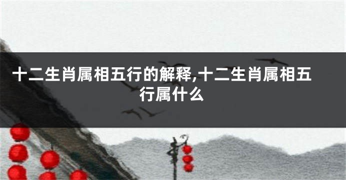 十二生肖属相五行的解释,十二生肖属相五行属什么