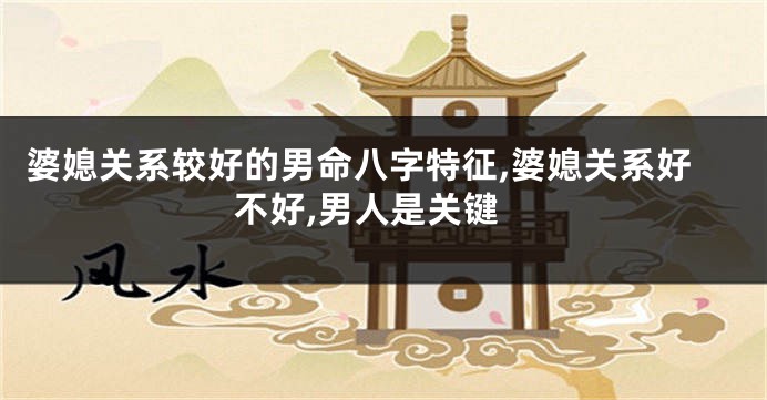 婆媳关系较好的男命八字特征,婆媳关系好不好,男人是关键
