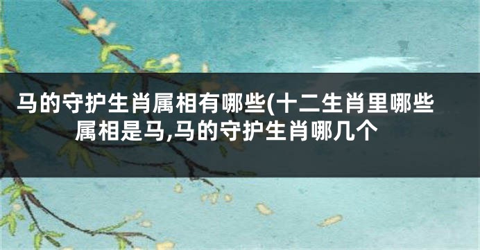 马的守护生肖属相有哪些(十二生肖里哪些属相是马,马的守护生肖哪几个