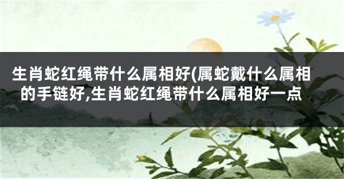生肖蛇红绳带什么属相好(属蛇戴什么属相的手链好,生肖蛇红绳带什么属相好一点