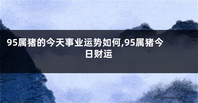 95属猪的今天事业运势如何,95属猪今日财运