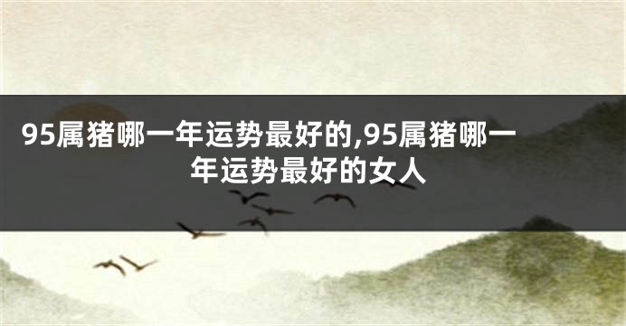 95属猪哪一年运势最好的,95属猪哪一年运势最好的女人