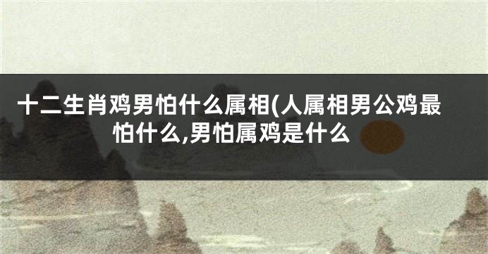 十二生肖鸡男怕什么属相(人属相男公鸡最怕什么,男怕属鸡是什么