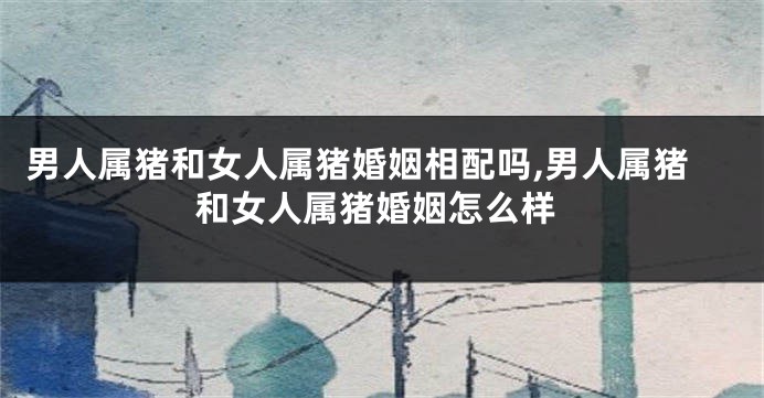 男人属猪和女人属猪婚姻相配吗,男人属猪和女人属猪婚姻怎么样