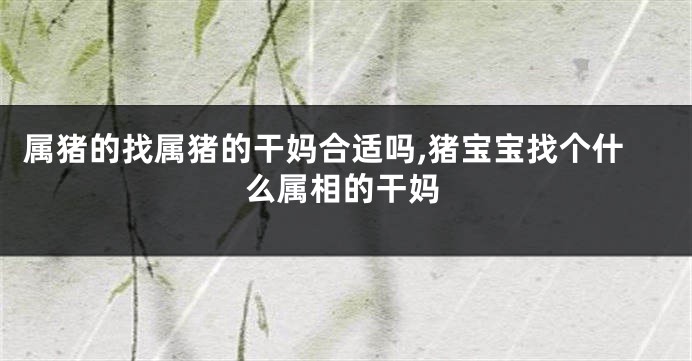 属猪的找属猪的干妈合适吗,猪宝宝找个什么属相的干妈