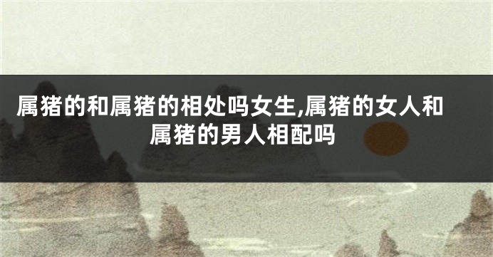 属猪的和属猪的相处吗女生,属猪的女人和属猪的男人相配吗
