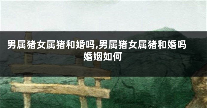 男属猪女属猪和婚吗,男属猪女属猪和婚吗婚姻如何