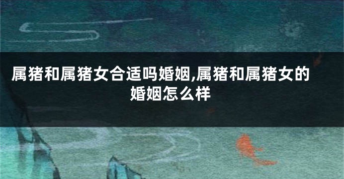 属猪和属猪女合适吗婚姻,属猪和属猪女的婚姻怎么样