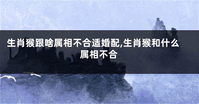 生肖猴跟啥属相不合适婚配,生肖猴和什么属相不合