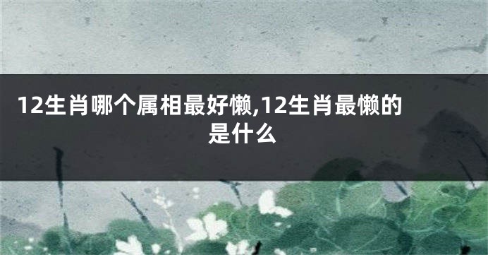 12生肖哪个属相最好懒,12生肖最懒的是什么