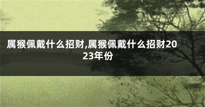 属猴佩戴什么招财,属猴佩戴什么招财2023年份