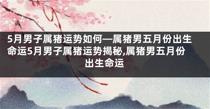 5月男子属猪运势如何—属猪男五月份出生命运5月男子属猪运势揭秘,属猪男五月份出生命运