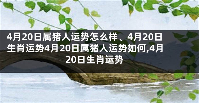 4月20日属猪人运势怎么样、4月20日生肖运势4月20日属猪人运势如何,4月20日生肖运势