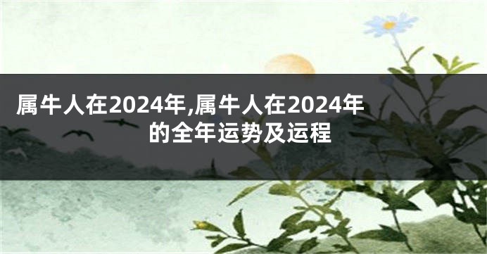 属牛人在2024年,属牛人在2024年的全年运势及运程