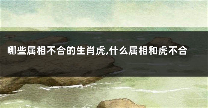哪些属相不合的生肖虎,什么属相和虎不合