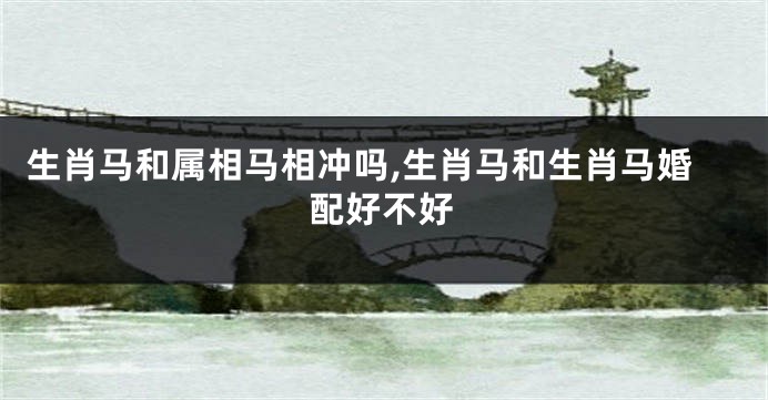 生肖马和属相马相冲吗,生肖马和生肖马婚配好不好