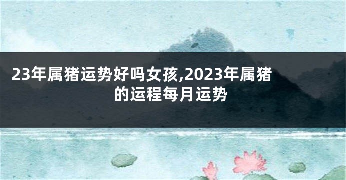 23年属猪运势好吗女孩,2023年属猪的运程每月运势