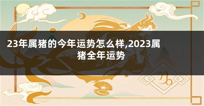 23年属猪的今年运势怎么样,2023属猪全年运势