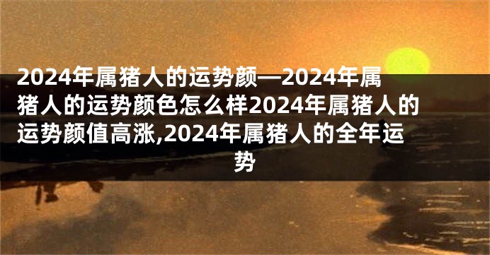 2024年属猪人的运势颜—2024年属猪人的运势颜色怎么样2024年属猪人的运势颜值高涨,2024年属猪人的全年运势