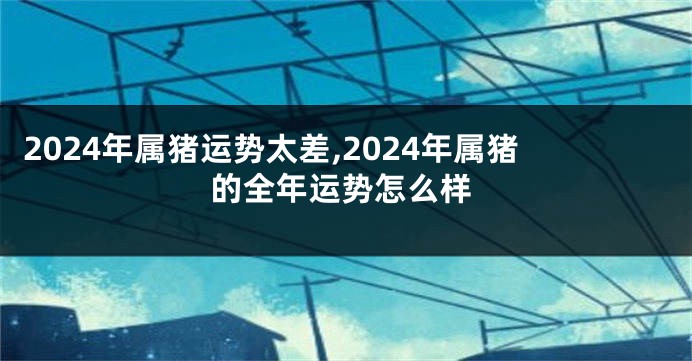 2024年属猪运势太差,2024年属猪的全年运势怎么样