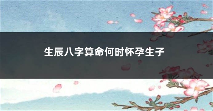 生辰八字算命何时怀孕生子