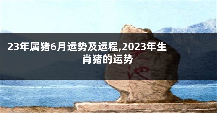 23年属猪6月运势及运程,2023年生肖猪的运势