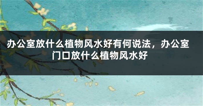 办公室放什么植物风水好有何说法，办公室门口放什么植物风水好