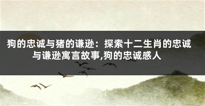 狗的忠诚与猪的谦逊：探索十二生肖的忠诚与谦逊寓言故事,狗的忠诚感人