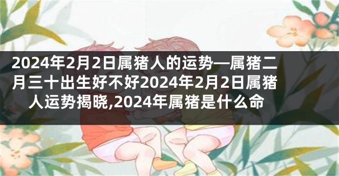 2024年2月2日属猪人的运势—属猪二月三十出生好不好2024年2月2日属猪人运势揭晓,2024年属猪是什么命