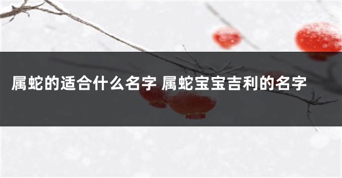 属蛇的适合什么名字 属蛇宝宝吉利的名字