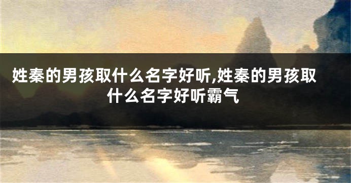 姓秦的男孩取什么名字好听,姓秦的男孩取什么名字好听霸气