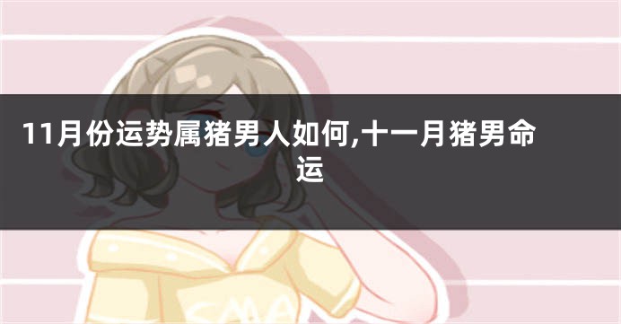 11月份运势属猪男人如何,十一月猪男命运