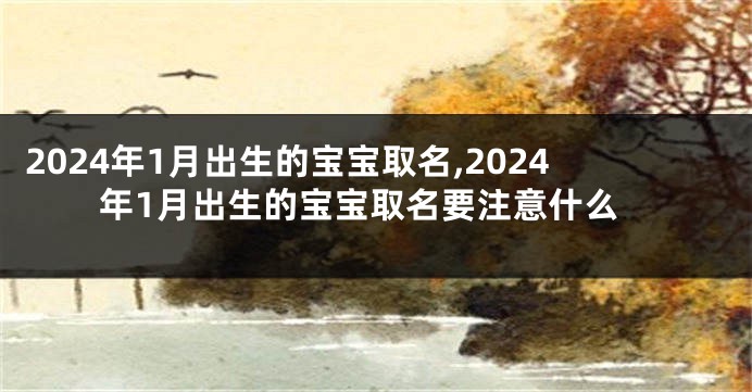 2024年1月出生的宝宝取名,2024年1月出生的宝宝取名要注意什么