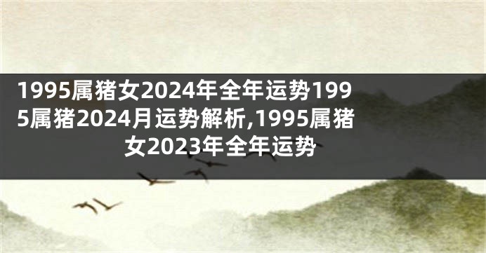 1995属猪女2024年全年运势1995属猪2024月运势解析,1995属猪女2023年全年运势