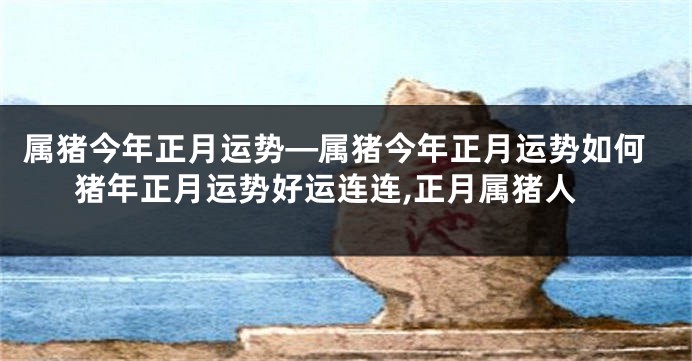 属猪今年正月运势—属猪今年正月运势如何猪年正月运势好运连连,正月属猪人