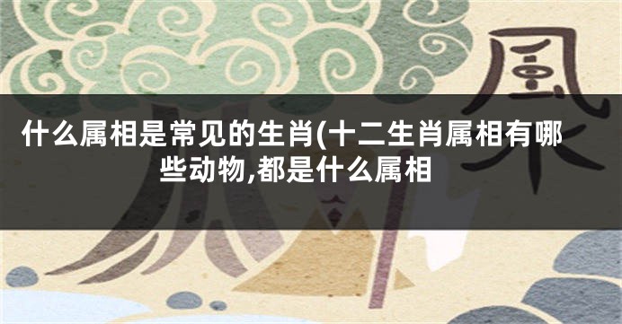 什么属相是常见的生肖(十二生肖属相有哪些动物,都是什么属相