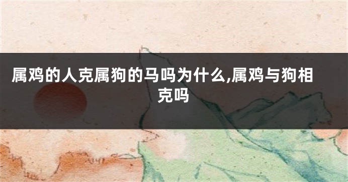 属鸡的人克属狗的马吗为什么,属鸡与狗相克吗