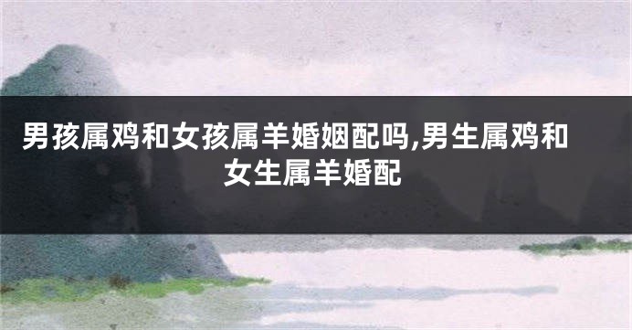 男孩属鸡和女孩属羊婚姻配吗,男生属鸡和女生属羊婚配