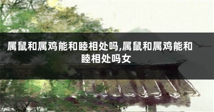 属鼠和属鸡能和睦相处吗,属鼠和属鸡能和睦相处吗女