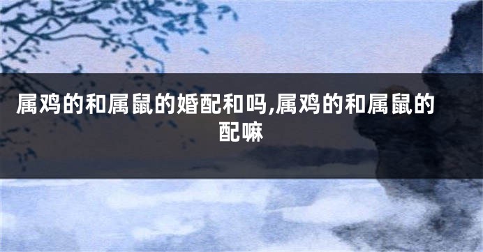 属鸡的和属鼠的婚配和吗,属鸡的和属鼠的配嘛