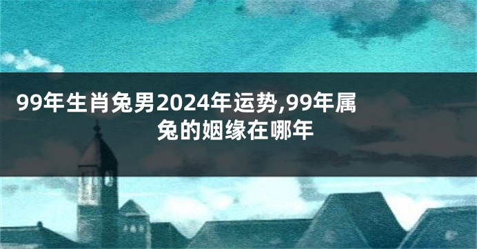 99年生肖兔男2024年运势,99年属兔的姻缘在哪年