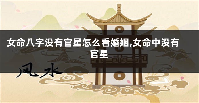 女命八字没有官星怎么看婚姻,女命中没有官星
