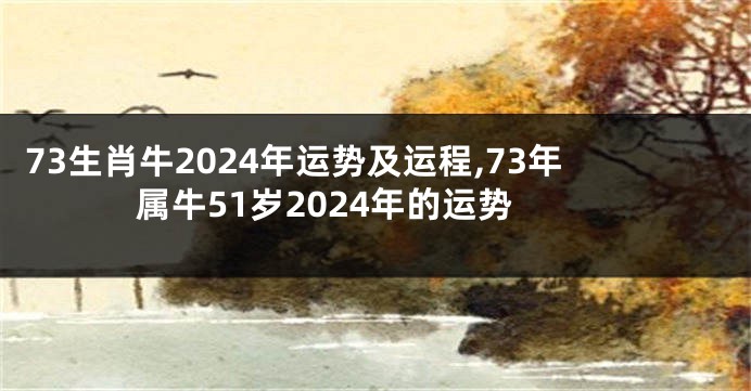 73生肖牛2024年运势及运程,73年属牛51岁2024年的运势