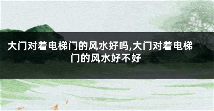 大门对着电梯门的风水好吗,大门对着电梯门的风水好不好